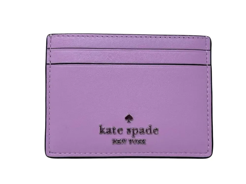 NWT Kate Spade Lavender Frost Smooth Leather Slim Card Holder Wallet $89